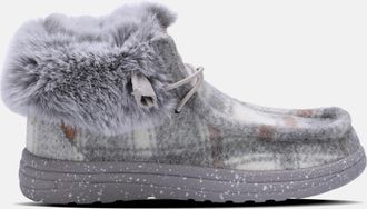 Lamofootwear Womens Cassidy Winter Shoe In Grey Plaid