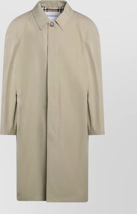 Burberry cotton long overcoat straight cut plain