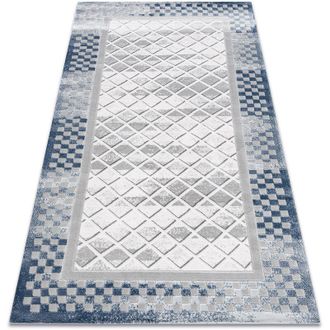 RugsX Rugsx - Alfombra Acr&iacute;lica Vals 103 Geom&eacute;trico, Marco Espacial 3d Gris / Marfil Grey 80x100 Cm