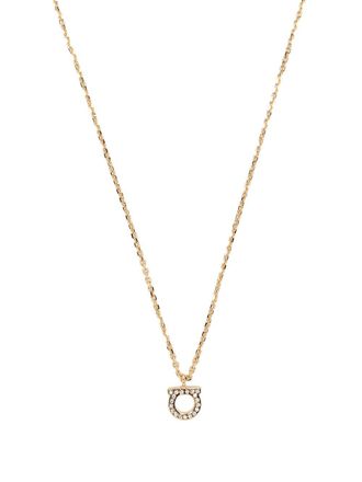 Ferragamo Collana con cristalli Gancini - Oro