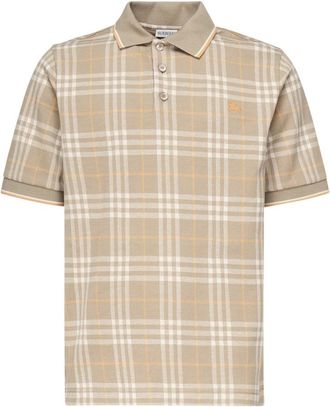 Burberry Tops, Heren, Beige, L, Katoen, Geborduurd Logo Katoenen Trui Zand