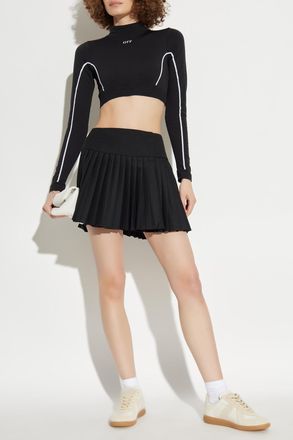 Off-white Short Pleated Skirt, Womens, Black