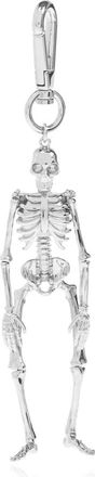 Alexander McQueen Dansend Skelet Bedeltje - Heren - Sleutelhangers & Tashangers - Grijs - ONE Size - Leer - Accessoires
