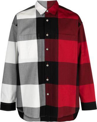 Mastermind Japan check-print cotton shirt - men - Cotton - S - Red