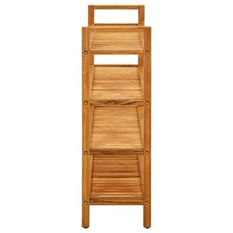 Berkfield Home Shoe Rack with 4 Shelves 100x27x80 cm Solid Oak Wood in Brown | Size: 100 x 27 x 80 cm