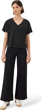 Pact Organic Cotton Vintage Jersey V-Neck Tee in Washed Black at Nordstrom, Size Xx-Large