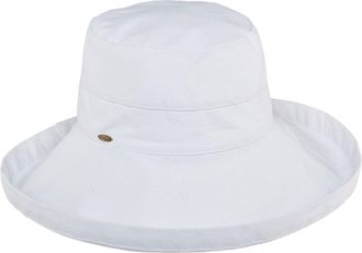Generic Womens Wide Brim Sun Hat in White Cotton (White)