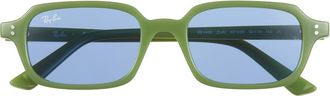 Ray-Ban Zuri 52mm Rectangle Sunglasses in Cloudy Jungle Green Blue at Nordstrom