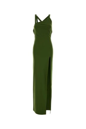The Attico Green Jersey Long Dress