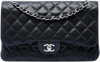 Chanel Pre-owned Classic Double Flap Shoulder Bag - Dames - Vintage Schoudertas - Zwart - ONE Size - Leer - Vintage