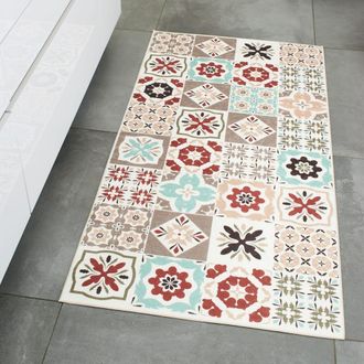 Nazar Rugs Alfombra de cocina azulejos multicolor 80x150