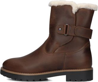 Omoda Stijlvolle Cognac Enkelboots Model 958 - Dames - Winterlaarzen - Bruin - 37 EU - Wol - Schoenen
