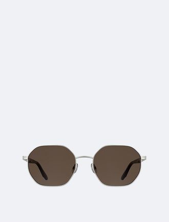 Calvin Klein Mens Metal Modified Rectangle Sunglasses - Silver