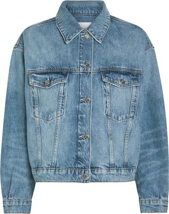 Anine Bing Quincy Panelled Denim Jacket - Blue - S (UK8-10 / S)