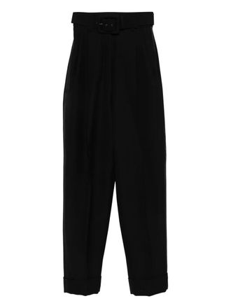 Sportmax Broek met ceintuur - Zwart