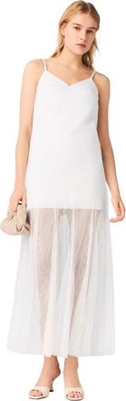 Maje Taffeta and lace dress in White at Nordstrom, Size 42 Eu