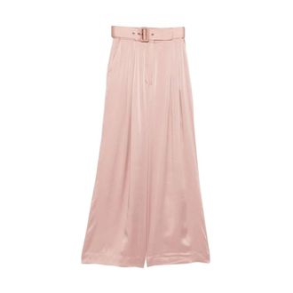 Zimmermann Silk Tuck Pant - female - Zimmermann - Wide Trousers - Pink - L - Trousers