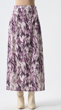 Mizalle Ellipse Pattern Satin Skirt in Patterned at Nordstrom, Size X-Large