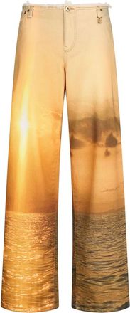 Roberto Cavalli Pantaloni con grafica - Arancione