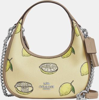 Coach Womens Carmen Mini Crossbody in Lemon Print - Dark Green - One Size