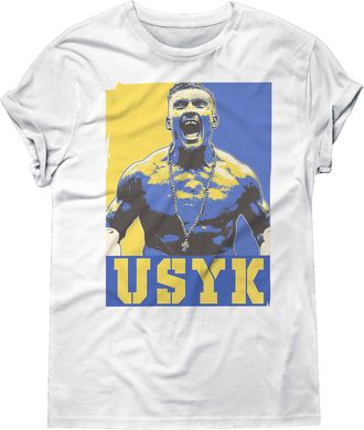 Generic Oleksandr Usyk T-Shirt World Heavyweight Champion Boxing Boxer (Usyk, UK, Alpha, XL, Regular, Regular) White