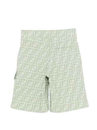 Fendi Logo-Detailed Cotton Bermuda Shorts - Green