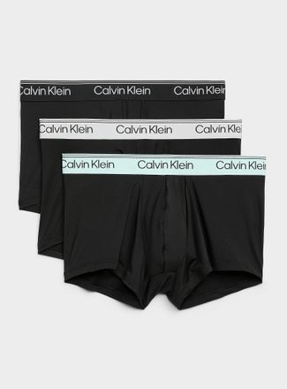 Calvin Klein Mens 3 low-rise stretch trunks Recycled polyester 3-pack