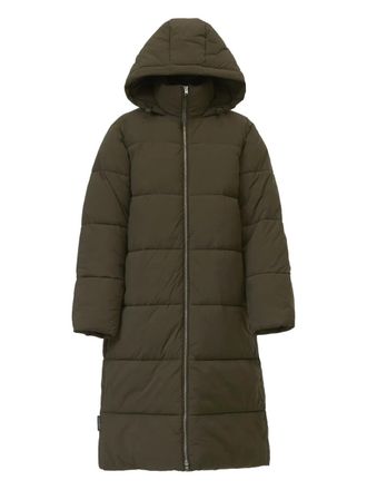 Closed hooded puffer coat - Green