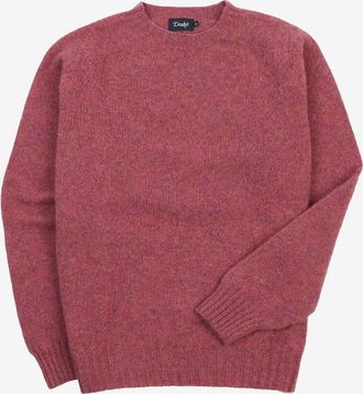 Drake's Rundhals-Pullover aus geb&uuml;rsteter Shetlandwolle