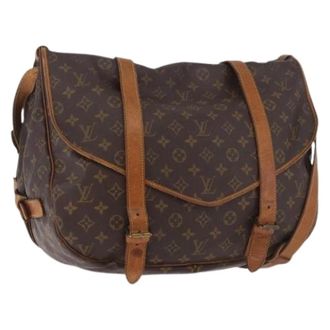 Louis Vuitton Pre-owned Monogram Canvas Shoulder Bag - Dames - Pre-owned - Bruin - Maat: ONE Size Leer