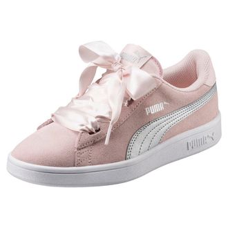 Puma Girls Smash V2 Ribbon Jr Trainers, Pearl PUMA Silver, 5 UK