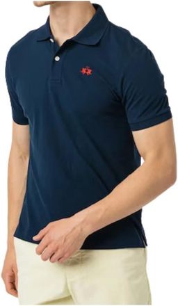 La Martina Klassiek Piqu&eacute; Poloshirt - Heren - Polos - Blauw - L - Katoen - Tops