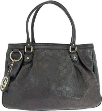 Gucci Pre-owned Tote Bags, female, Gray, Size: ONE SIZE Pre-owned Leather louis-vuitton-bags