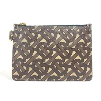 Burberry Beige Brown Leather Coin Purse/Coin Case (Pre-Owned)