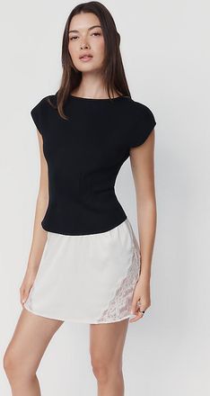 Maeve Scuba Short Sleeve Peplum Top