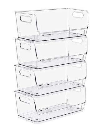Sorbus Stackable Small Wide Storage Bins - 4-Pack