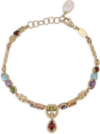 Dolce & Gabbana 18kt yellow gold gemstone drop-design bracelet - women - 18kt Yellow Gold - One Size