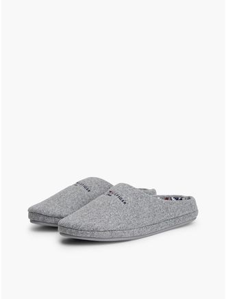 Tommy Hilfiger Mens Tommy Logo Felt Slipper - Universal Grey - XL