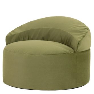 Icon Brand Puf sill&oacute;n auxiliar decorativo de terciopelo verde oliva