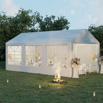 OUTSUNNY 6 x 3(m) Outdoor Car Tent Heavy Duty Carport Shelter Party Wedding Tent in White