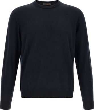 Zanone Dark Blue Crew Neck Sweater