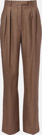Loro Piana Chad pleated cashmere and silk wide-leg pants