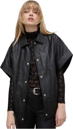 Iro Fano Oversized Leather Jacket - Jackets - Mujer - Negro - M