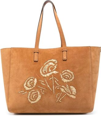 Ermanno Scervino Geborduurde Tote Bag - Dames - Shoppers - Bruin - ONE Size - Leer - Tassen