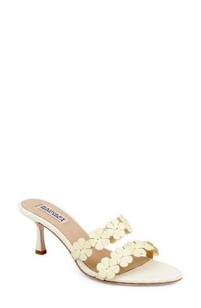 Badgley Mischka Watertown Pointed Toe Slide Sandal in Lime Leather at Nordstrom, Size 6.5