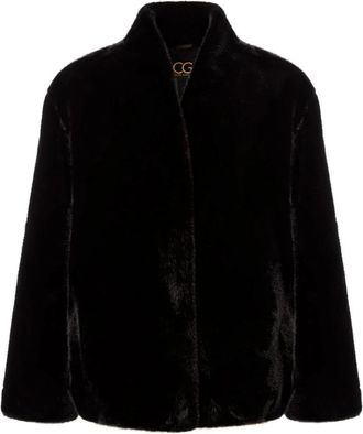 Cesare Gaspari Faux Fur Halo Jas - Dames - Jassen - Zwart - L - Jassen
