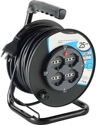 Trade Shop Trade Shop - Prolunga Elettrica Cavo 25 Mt Avvolgicavo 4 Prese Schuko Polivalenti Spina 16a