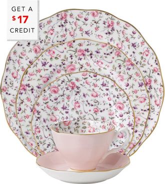 Royal Albert Rose Confetti 5Pc Place Setting With $18 Credit