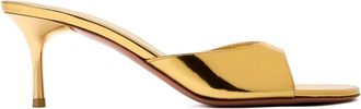 Amina Muaddi 60 mm Jeanne metallic muiltjes - Goud