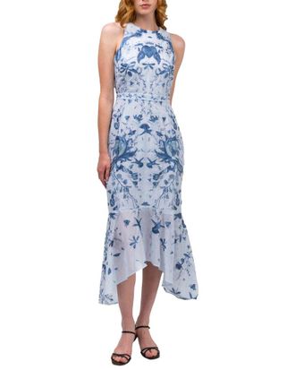 Marchesa Threadwork Voile Handkerchief Dress